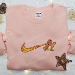 Custom Nike x Charmander Swoosh Embroidered Shirt – Pokémon D Gift for Men Women for Stylish Fans