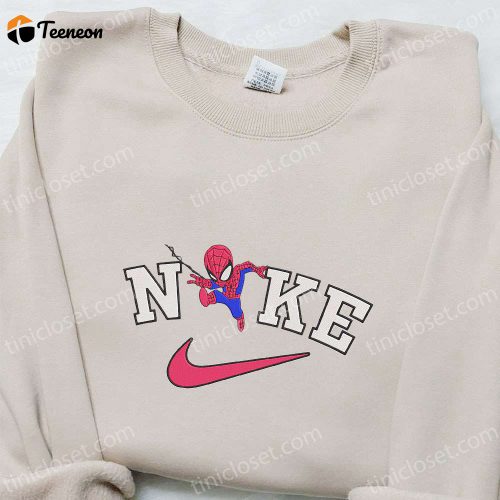 Nike x Chibi Spider-Man Embroidered Shirt: B Gift for Men Women Family Gift Idea Nike Inspired T-shirt