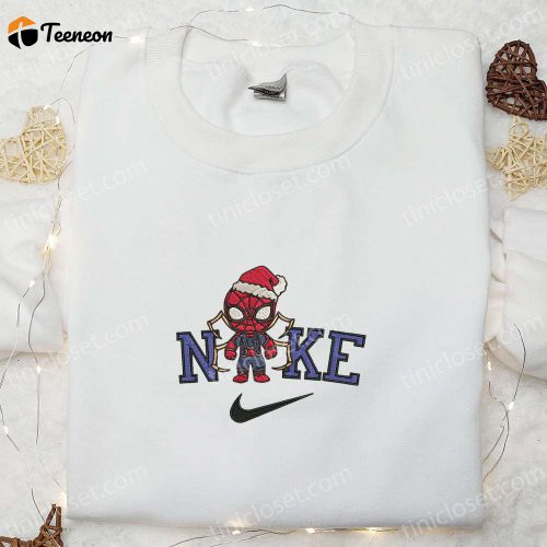 Nike x Chibi Spider-Man Santa Claus Shirt & Hoodie: F Gift for Men Women Family Christmas Gifts