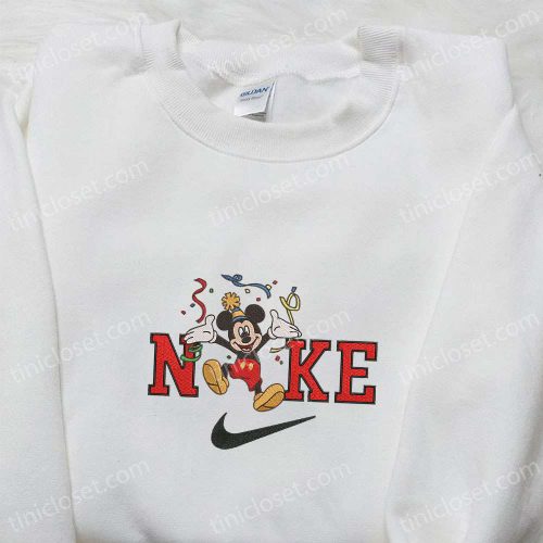 Nike x Christmas Mickey Embroidered Sweatshirt: Disney Characters Movie Merry Christmas Shirt B Gift for Men Women Gift Idea