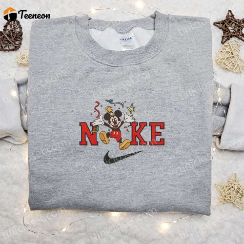 Nike x Christmas Mickey Embroidered Sweatshirt: Disney Characters Movie Merry Christmas Shirt B Gift for Men Women Gift Idea