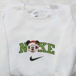 Nike x Christmas Mickey Santa Hat Embroidered Sweatshirt: Disney Characters Movie Merry Christmas Shirt Perfect Gift Idea