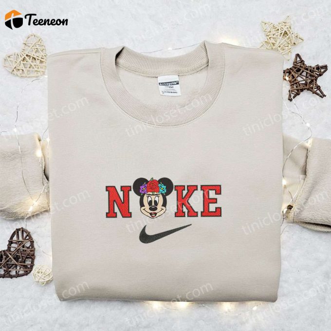 Nike X Christmas Minnie Rose Sweatshirt: Disney Characters Movie Embroidered Shirt B Gift For Men Women Christmas Gift Ideas