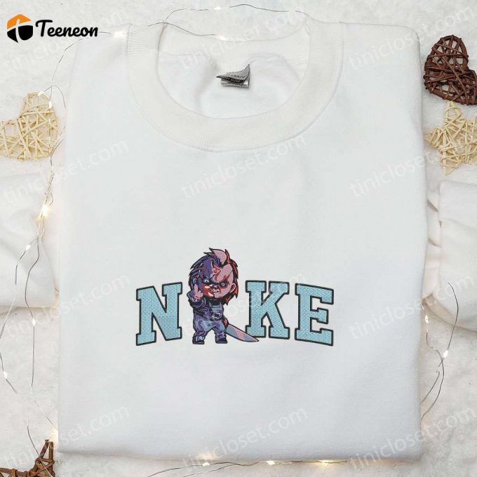 Nike X Chucky Embroidered Shirt: Custom Horror Movie Killer D Gift For Men Women