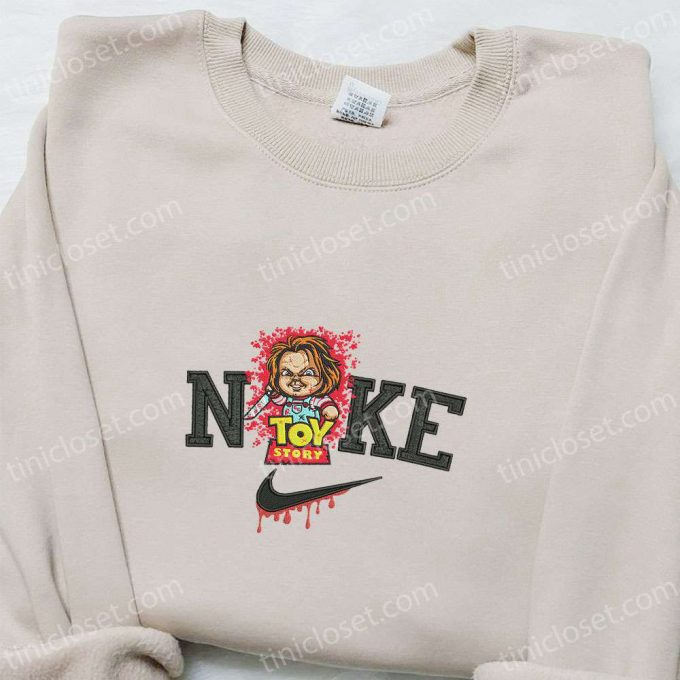 Nike X Chucky Toy Story Buddy Embroidered Shirt: Horror Movie Characters Sweatshirt &Amp; Nike Inspired Hoodie