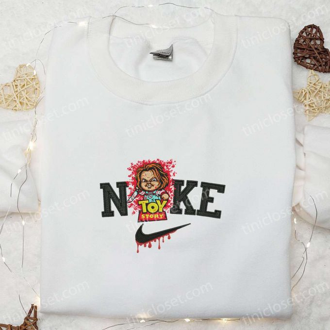 Nike X Chucky Toy Story Buddy Embroidered Shirt: Horror Movie Characters Sweatshirt &Amp; Nike Inspired Hoodie