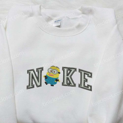 Nike x Dave Minion Embroidered T-Shirt Sweatshirt & Hoodie: Fun Cartoon Apparel with Unique Embroidery