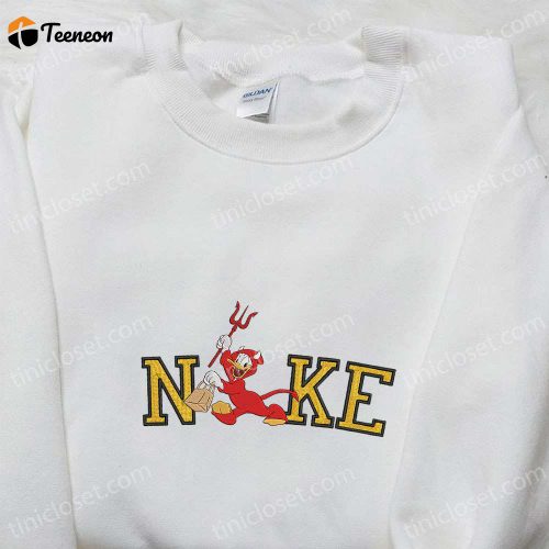 Custom Nike x Donald Devil Embroidered Shirt – Perfect Family Gift!