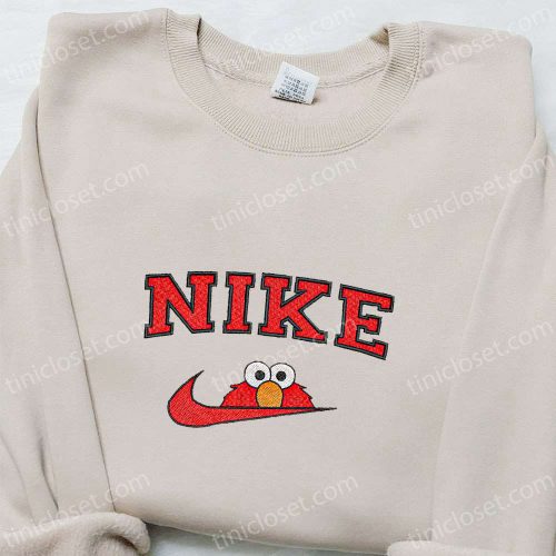 Nike x Elmo Cartoon Embroidered Sweatshirt: B Gift for Men Women Nike Inspired Gift for Family