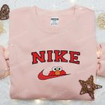 Nike x Elmo Cartoon Embroidered Sweatshirt: B Gift for Men Women Nike Inspired Gift for Family