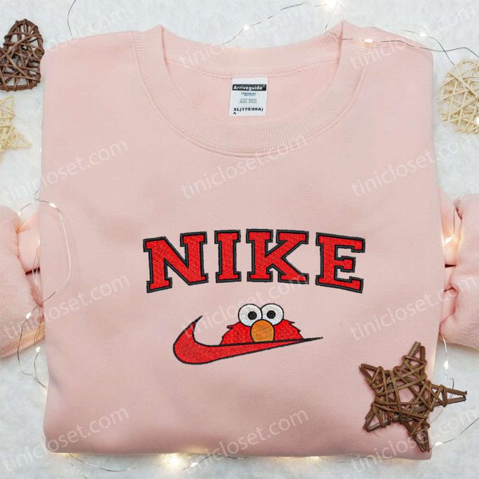 Nike X Elmo Cartoon Embroidered Sweatshirt: B Gift For Men Women Nike Inspired Gift For Family