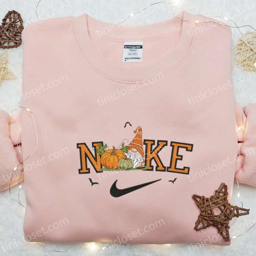 Nike x Fall Gnome Embroidered Shirt: B Gift for Men Women Nike Inspired Gift for Family