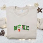 Nike x Grinch Hand Embroidered Sweatshirt Walt Disney Shirt Nike Inspired T-shirt