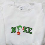 Nike x Grinch Hand Embroidered Sweatshirt Walt Disney Shirt Nike Inspired T-shirt