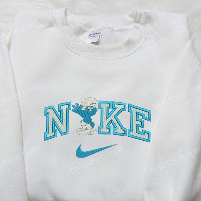 Nike X Grouchy Smurf Embroidered Sweatshirt – Unique Smurf Shirt With Nike Inspiration