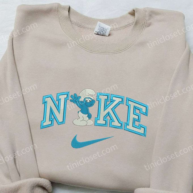 Nike X Grouchy Smurf Embroidered Sweatshirt – Unique Smurf Shirt With Nike Inspiration