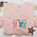 Nike x Heart Colorful Embroidered Sweatshirt – Custom Shirt Perfect Valentine s Day Gift Idea