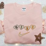 Nike x Heart Embroidered Sweatshirt: Custom Shirt B Gift for Men Women Valentine s Day Gift Ideas