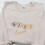 Nike x Heart Embroidered Sweatshirt: Custom Shirt B Gift for Men Women Valentine s Day Gift Ideas