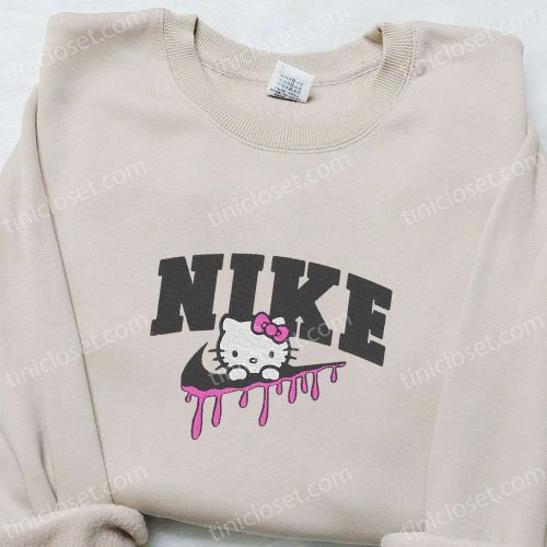 Nike x Hello Kitty Cartoon Embroidered Shirt: Perfect Nike Inspired T-shirt B Gift for Men Women Gift Idea for the Whole Family