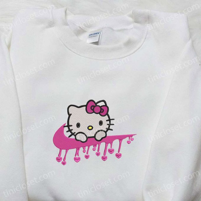 Nike X Hello Kitty Heart Hoodie: Valentine Embroidered Sweatshirt &Amp; T-Shirt – Nike Inspired Collection