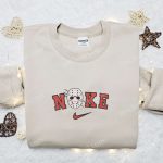 Nike x Jason Voorhees Embroidered Hoodie: Horror Movie Sweatshirt & Inspired T-Shirt