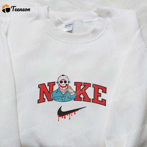 Nike x Jason Voorhees Killer Embroidered Hoodie – Horror Movie Sweatshirt & T-shirt Collection