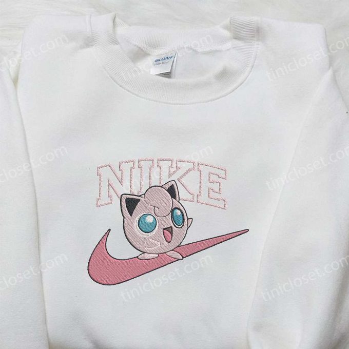 Custom Nike X Jigglypuff Embroidered Shirt – Pokemon Inspired D Gift For Men Women