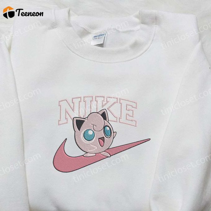 Custom Nike X Jigglypuff Embroidered Shirt – Pokemon Inspired D Gift For Men Women