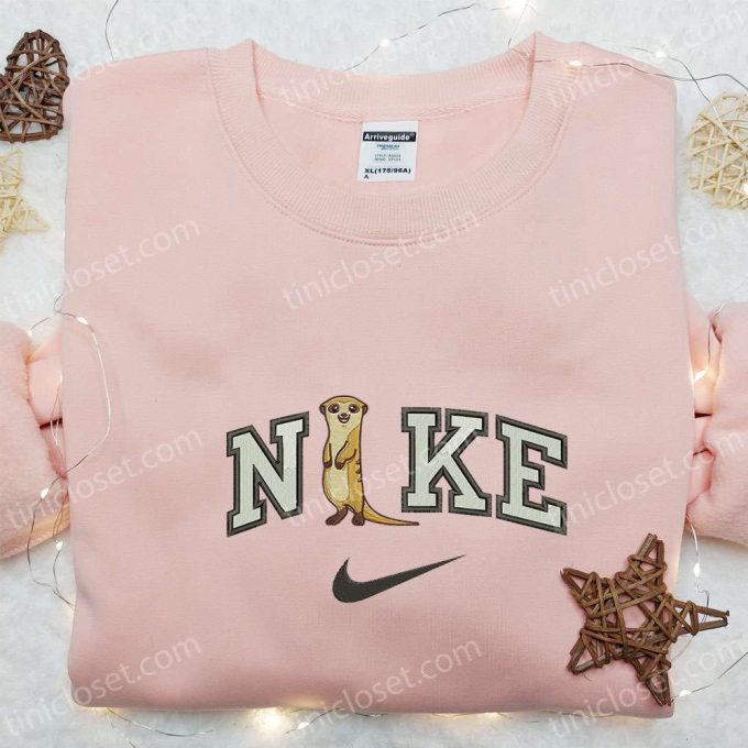 Nike X Meerkat Embroidered Sweatshirt: Animal Embroidered Shirt B Gift For Men Women Gift Ideas