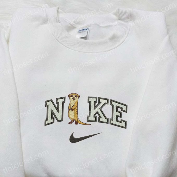 Nike X Meerkat Embroidered Sweatshirt: Animal Embroidered Shirt B Gift For Men Women Gift Ideas