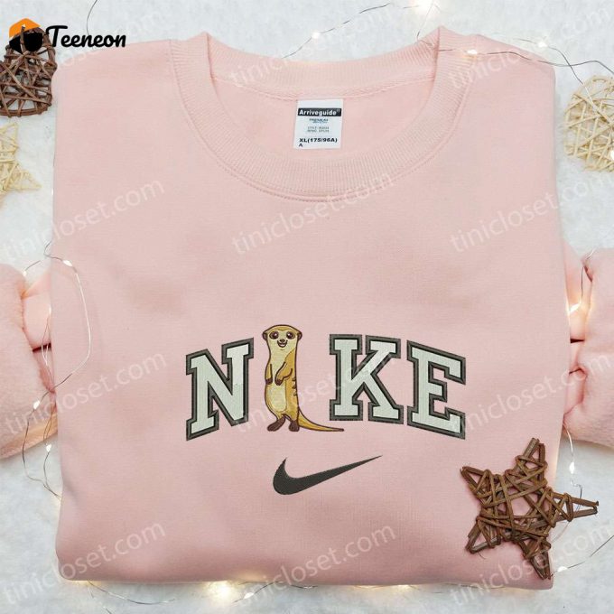 Nike X Meerkat Embroidered Sweatshirt: Animal Embroidered Shirt B Gift For Men Women Gift Ideas