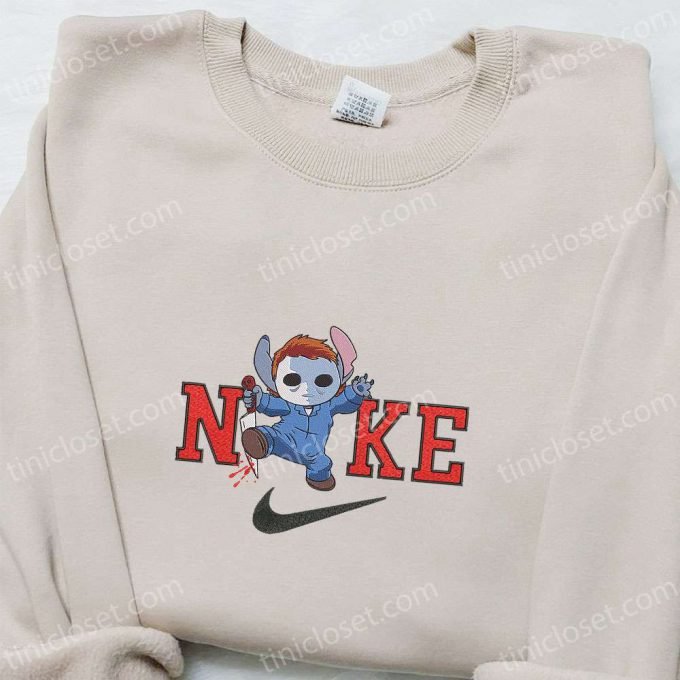 Nike X Michael Myers Stitch Embroidered Shirt – Horror Movie Characters Inspired D Gift For Men Women