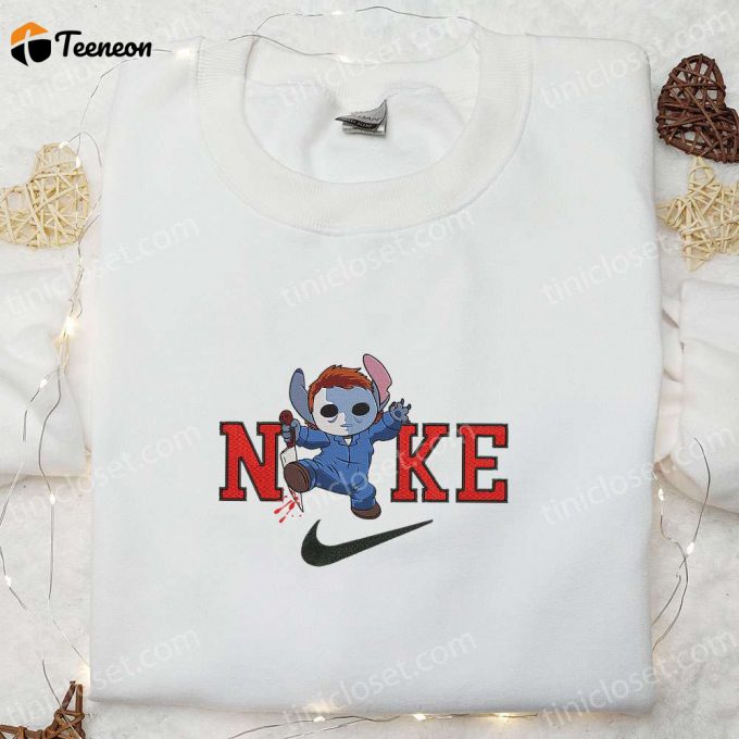 Nike X Michael Myers Stitch Embroidered Shirt – Horror Movie Characters Inspired D Gift For Men Women