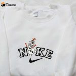 Nike x Olaf Cartoon Embroidered Hoodie & Christmas Shirt Nike Inspired T-shirt