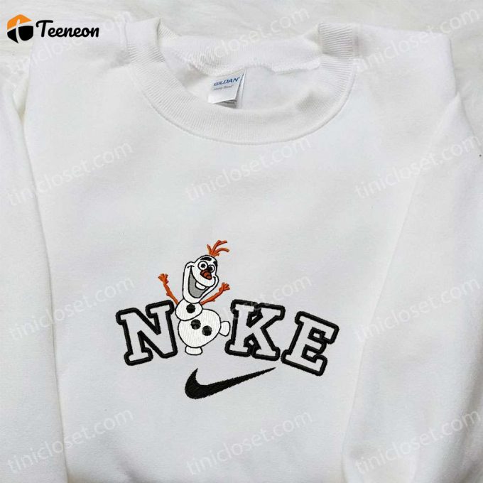 Nike X Olaf Cartoon Embroidered Hoodie &Amp;Amp; Christmas Shirt Nike Inspired T-Shirt