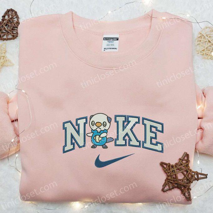 Nike X Oshawott Embroidered Hoodie Pokemon Sweatshirt Nike Inspired T-Shirt