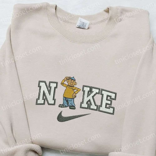 Nike x Pat Cartoon Embroidered Hoodie & Shirt: Vibrant Nike Inspired T-Shirt with Pat and Mat B Gift for Men Women Quality Embroidery