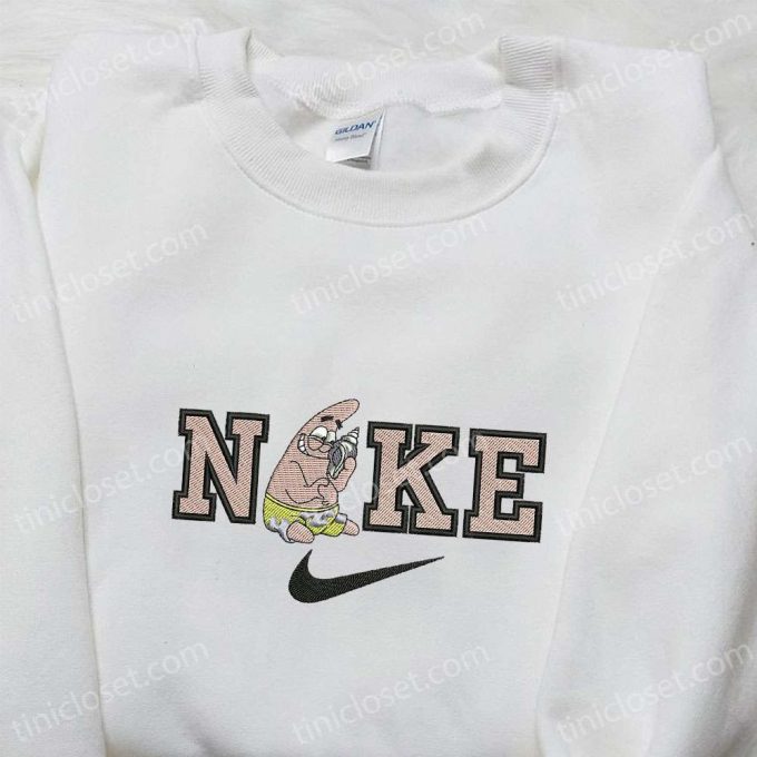 Nike X Patrick Star Cartoon Embroidered Hoodie &Amp; Disney Characters Shirt – Unique Nike Inspired Embroidered T-Shirt