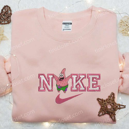 Nike x Patrick Star Cartoon Embroidered Shirt Disney Characters T-shirt – B Gift for Men Women Family Gift Ideas