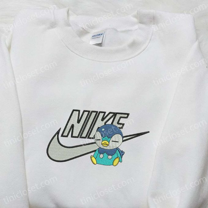 Nike X Piplup Anime Embroidered Shirt Pokemon Inspired T-Shirt Limited Edition Nike D Gift For Men Women