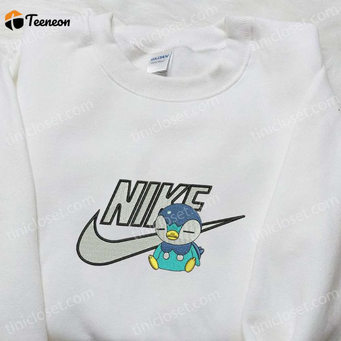 Nike X Piplup Anime Embroidered Shirt Pokemon Inspired T-Shirt Limited Edition Nike D Gift For Men Women