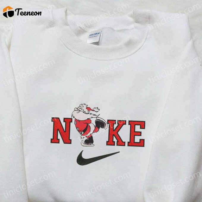 Nike X Santa Claus Skating Sweatshirt: F Gift For Men Women Embroidered Gift Perfect For Christmas!