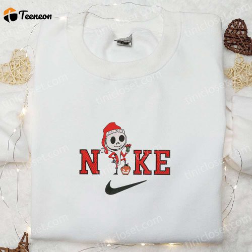 Nike x Santa Jack Skellington Embroidered Sweatshirt – Nightmare Before Christmas Hoodie & T-Shirt