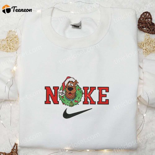 Nike x Scooby Doo Christmas Wreath Embroidered Sweatshirt: B Gift for Men Women Gift Idea for F Gift for Men Women Season