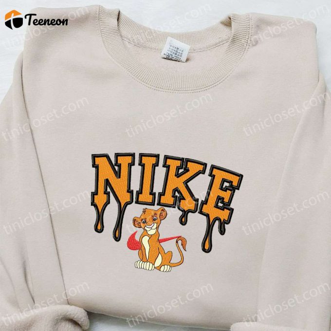 Nike X Simba Embroidered Shirt: B Gift For Men Women Family Gift Idea Nike Inspired T-Shirt