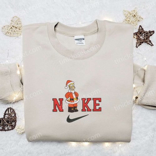 Nike x Simpson Christmas Embroidered Sweatshirt: B Gift for Men Women Gift Idea for the Holidays