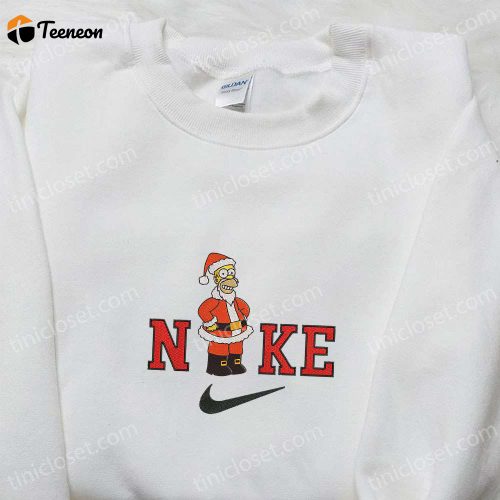 Nike x Simpson Christmas Embroidered Sweatshirt: B Gift for Men Women Gift Idea for the Holidays