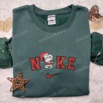 Nike x Snoopy Christmas Santa Claus Embroidered Sweatshirt T-shirt & Hoodie: F Gift for Men Women Nike Inspired Cartoon Embroidery