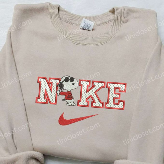 Nike X Snoopy Embroidered Sweatshirt – Peanuts Cartoon Shirt Nike Inspired D Gift For Men Women